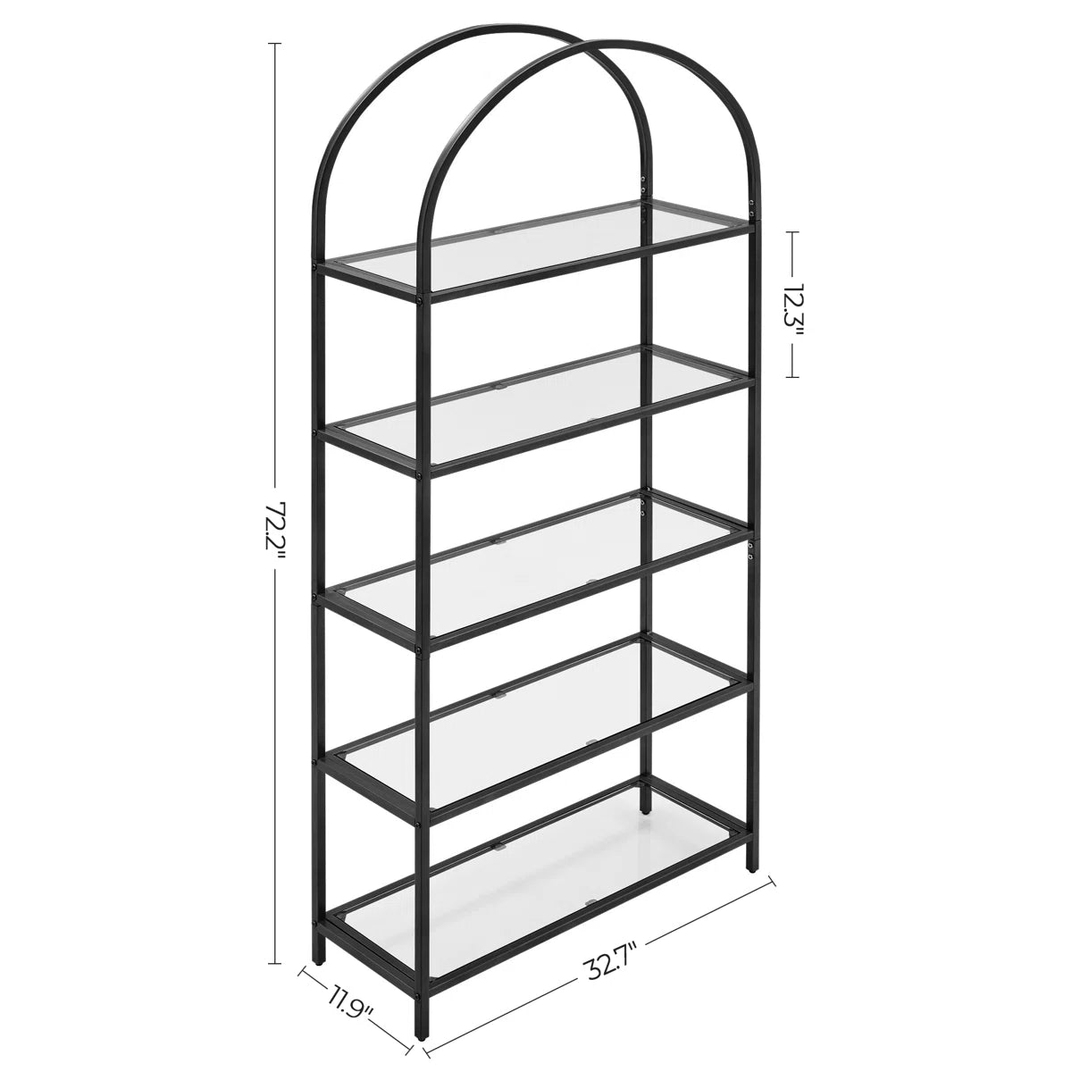 Adrianne 72.2'' H x 32.7'' W Etagere Bookcase