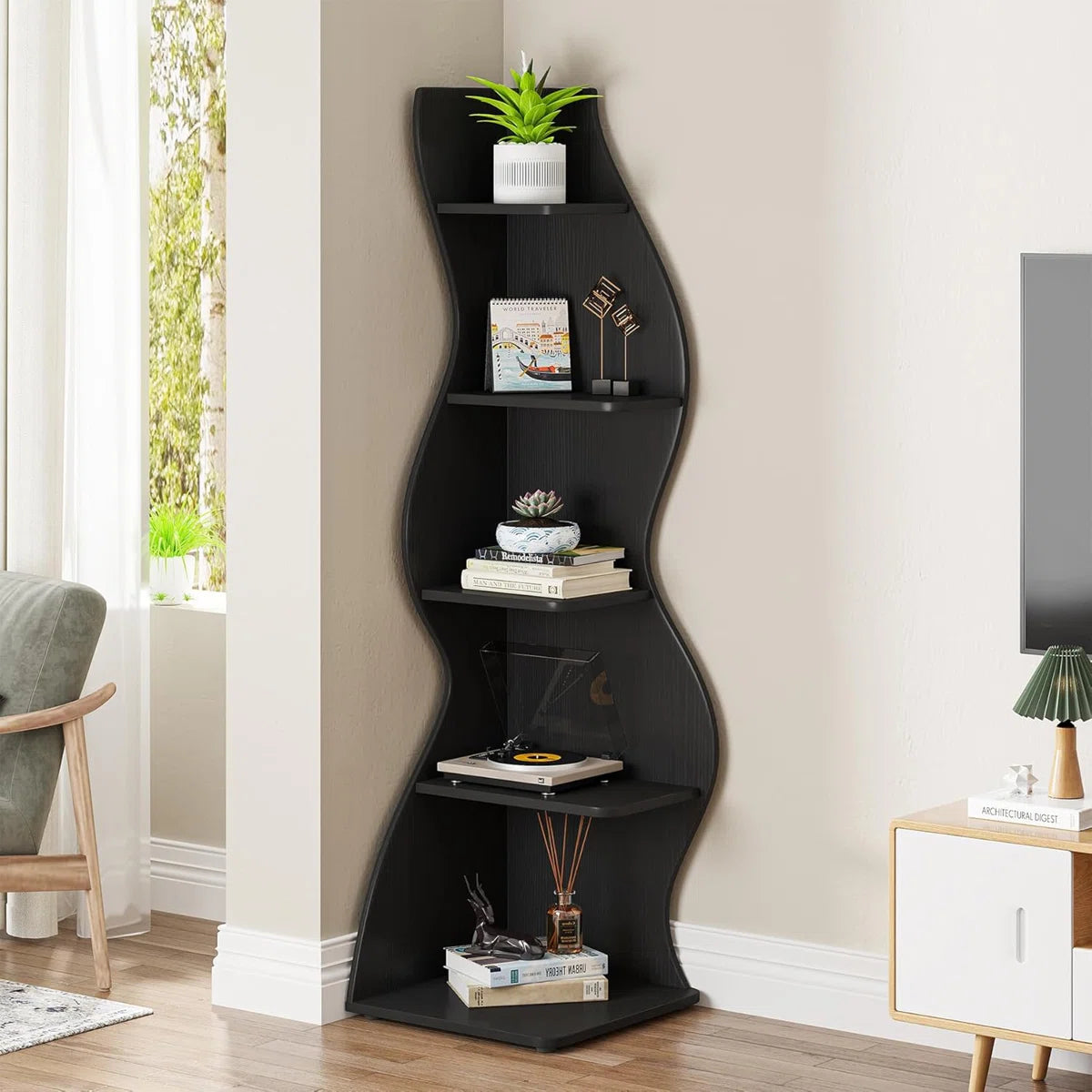 Arhab Corner Bookcase