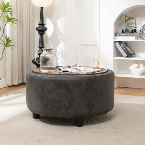 Bryonie Round Cocktail Ottoman with Storage