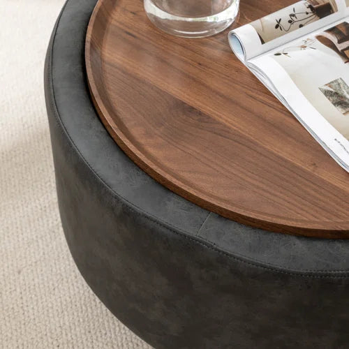 Bryonie Round Cocktail Ottoman with Storage