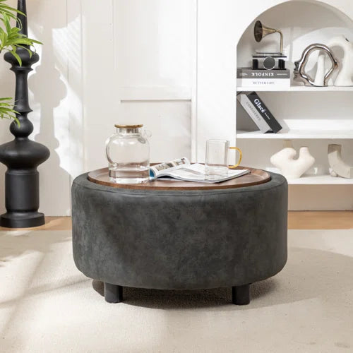 Bryonie Round Cocktail Ottoman with Storage